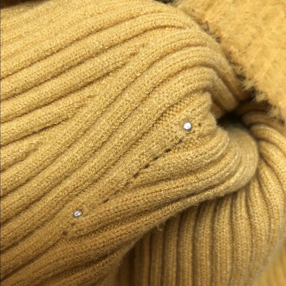 Vintage ribbed sweater angora mustard yellow pearl - Picture 10 of 10